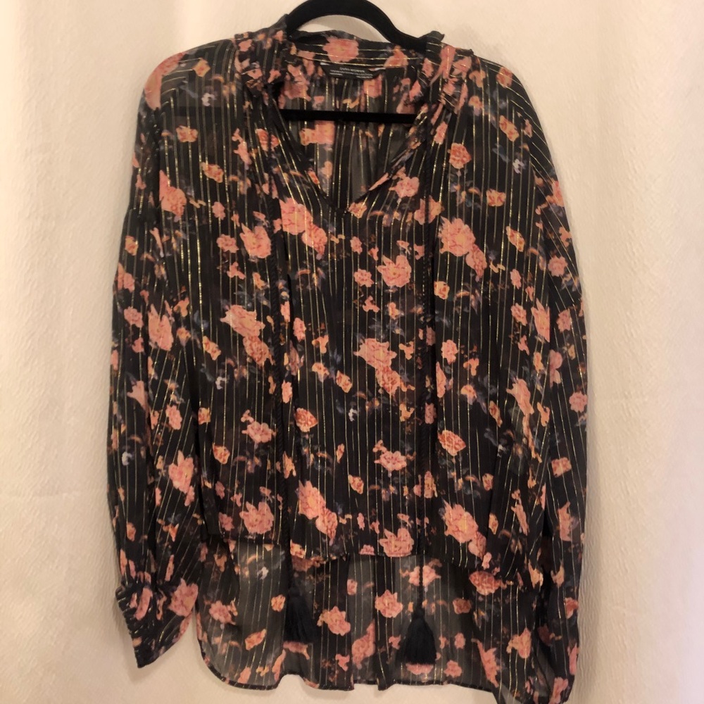 NWOT Zara sheer floral blouse